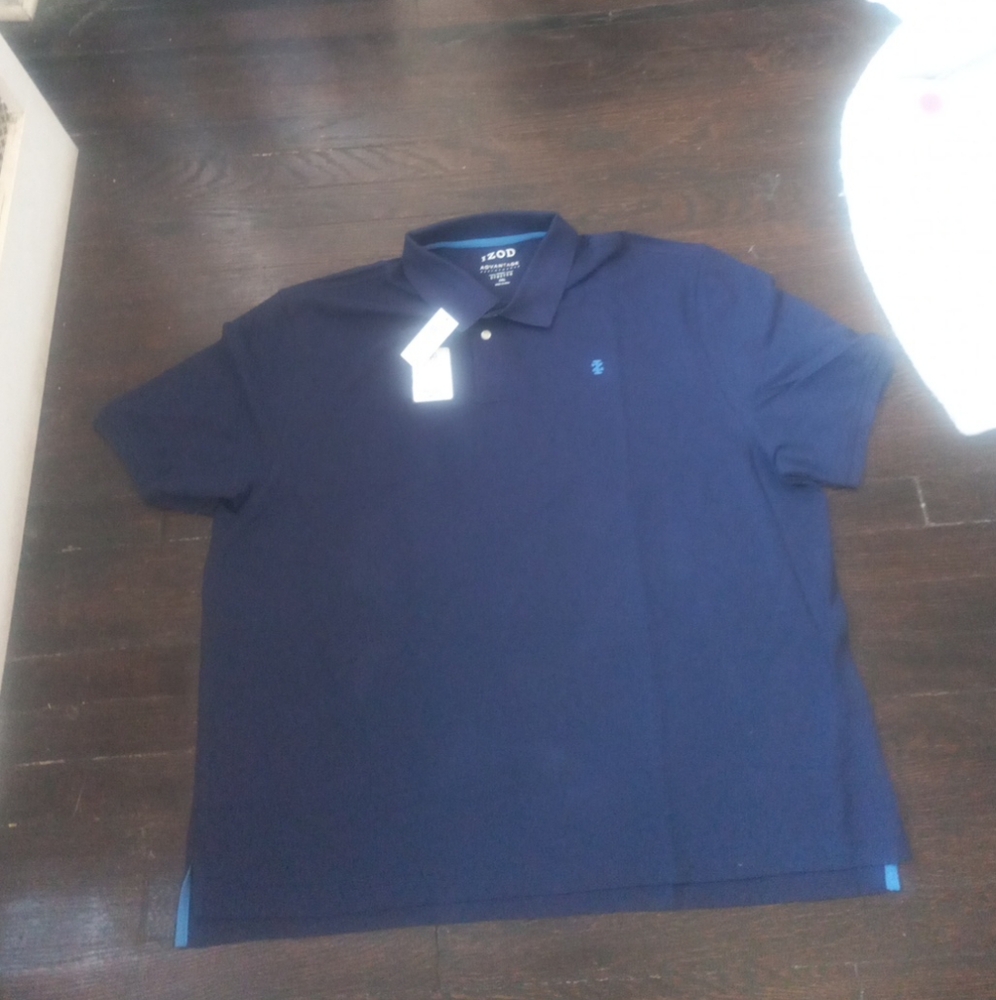Izod Advantage Performance Natural Stretch Mens Polo Shirt Color Blue Size 2XL..
